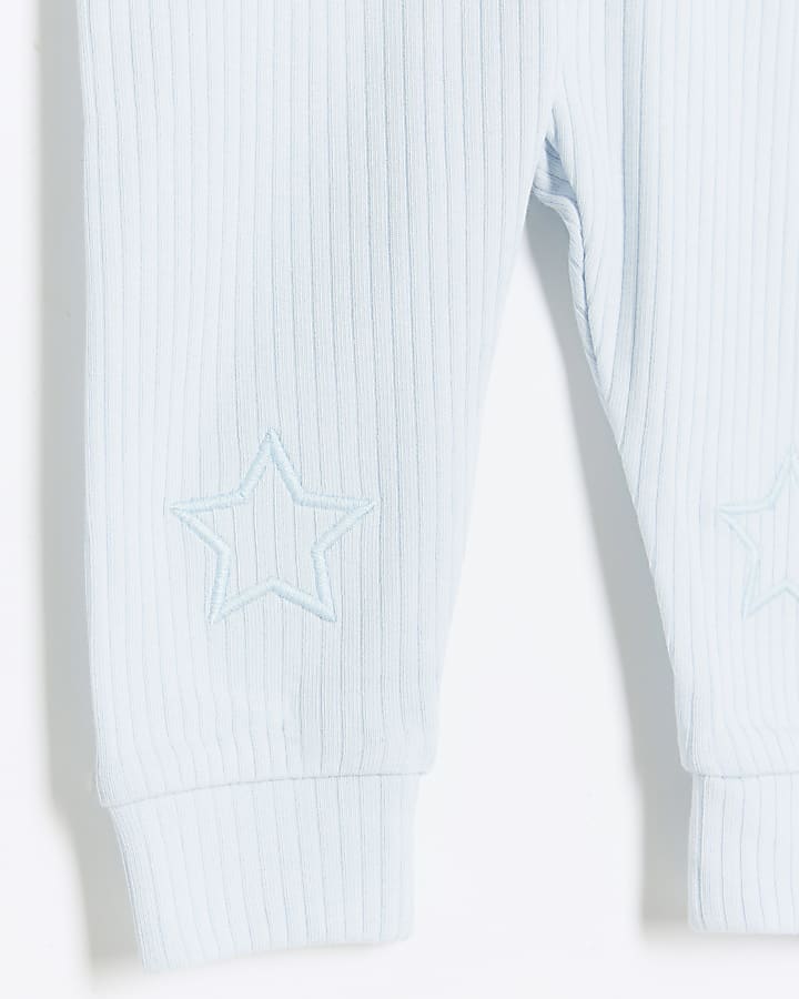 Baby Boys Blue Rib Sweatshirt Set