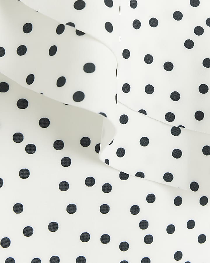 Girls white polka dot frill jumpsuit