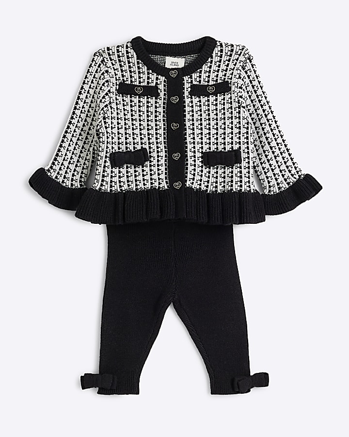 Baby Girls Black Cardigan Set