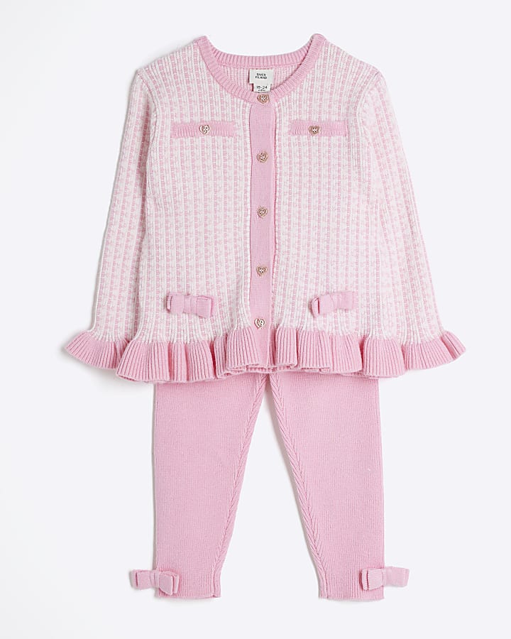 Baby Girls Pink Cardigan Set