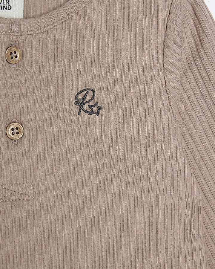 Baby Boys Beige Check Shirt Set