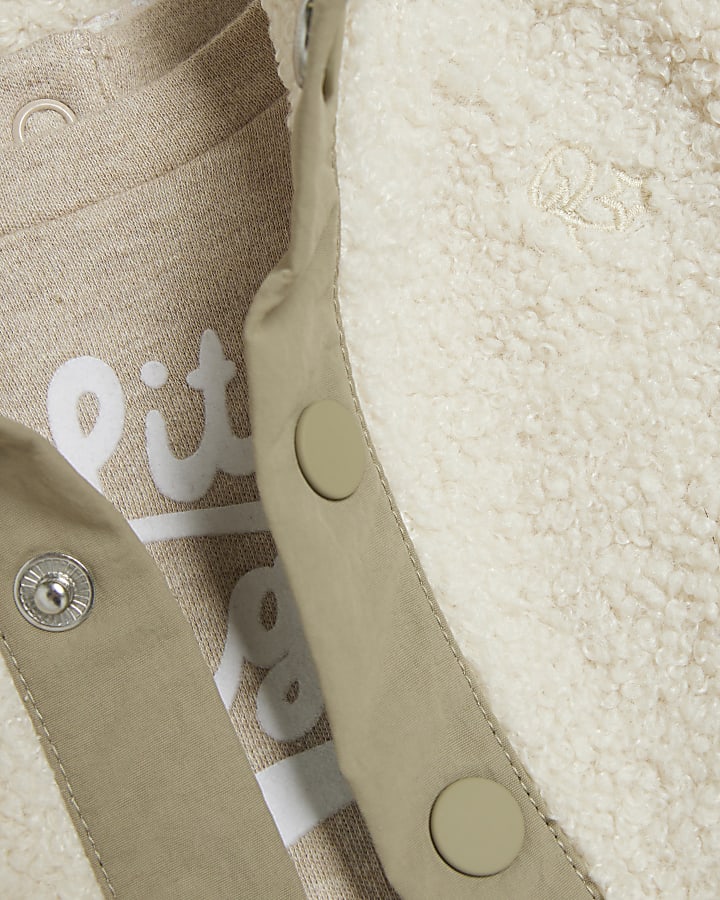 Baby Boys Beige Borg Gilet Set