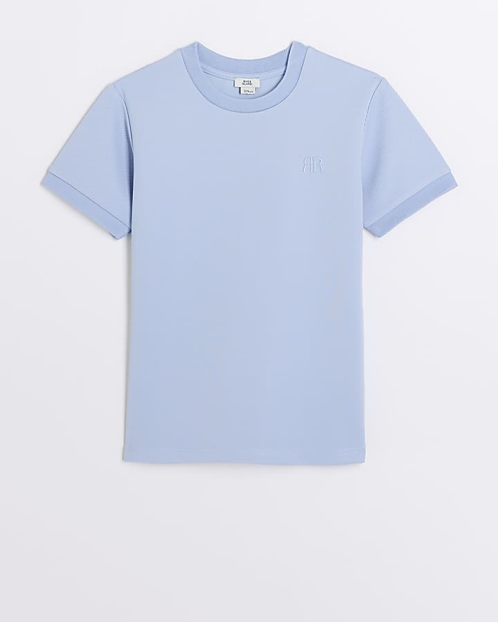 Boys blue twill smart t-shirt