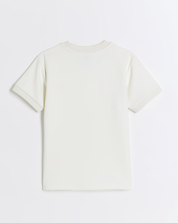 Boys ecru twill t-shirt