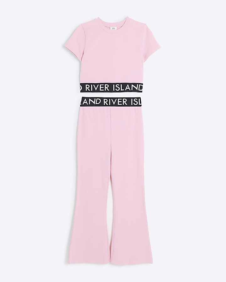 Girls pink RI t-shirt and leggings set