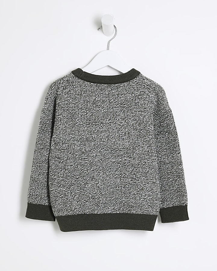 Mini Boys Grey Speckled Jumper