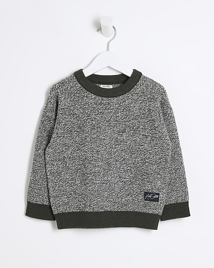 Mini Boys Grey Speckled Jumper