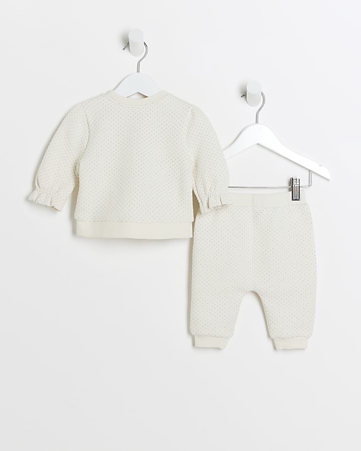 Baby girls cream sweatshirt and joggers set