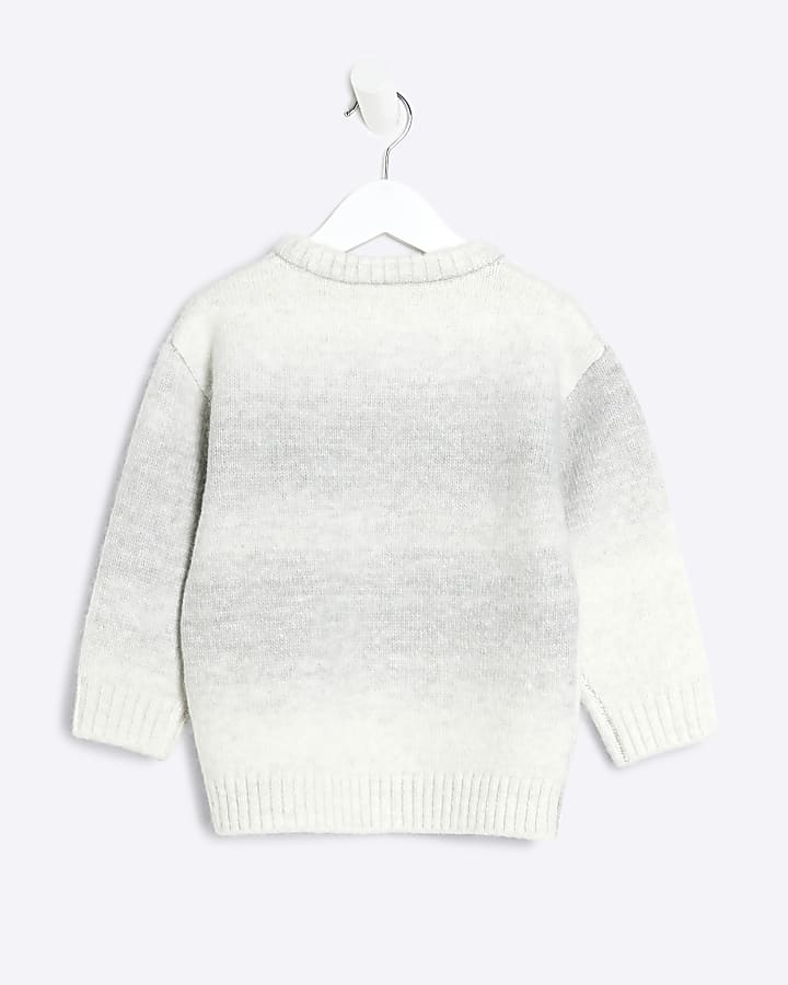 Mini Boys Grey Space Dye Jumper