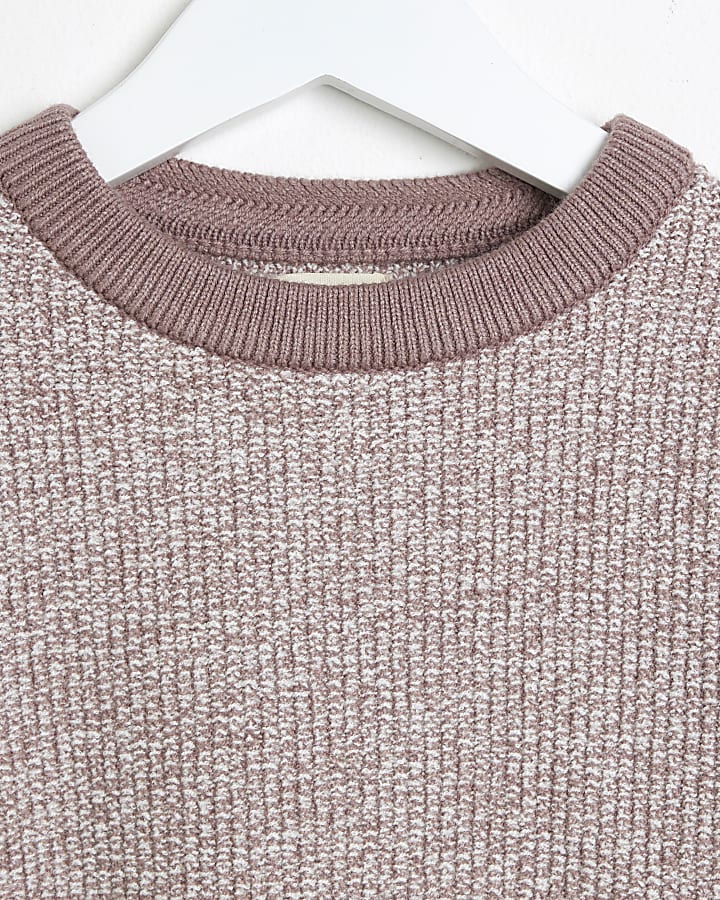 Mini Boys Pink Speckled Jumper