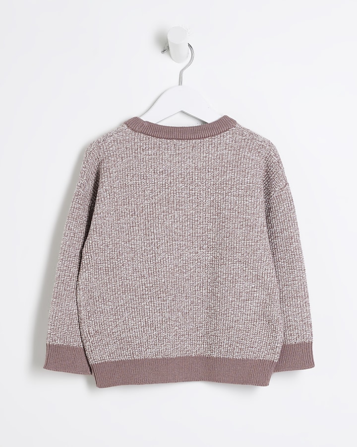 Mini Boys Pink Speckled Jumper