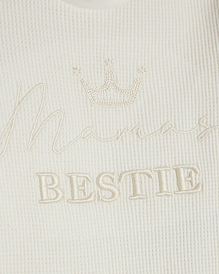 Baby Cream Waffle Babygrow Set