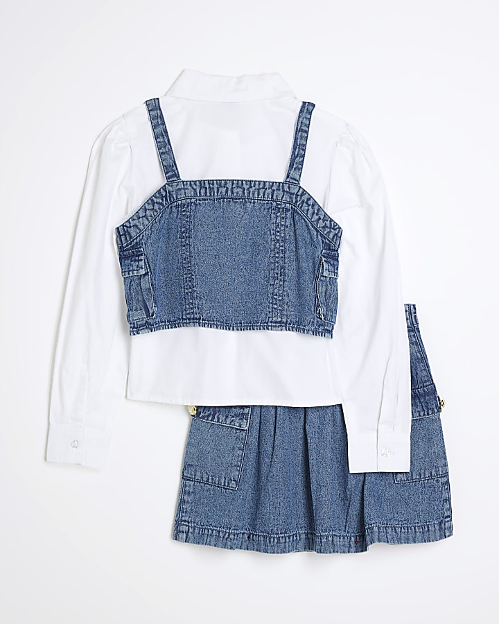 Girls Blue Denim 3 Piece Set