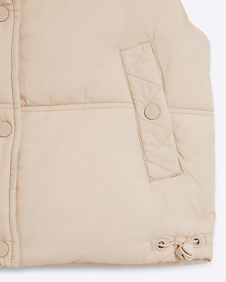 Girls cream hooded gilet