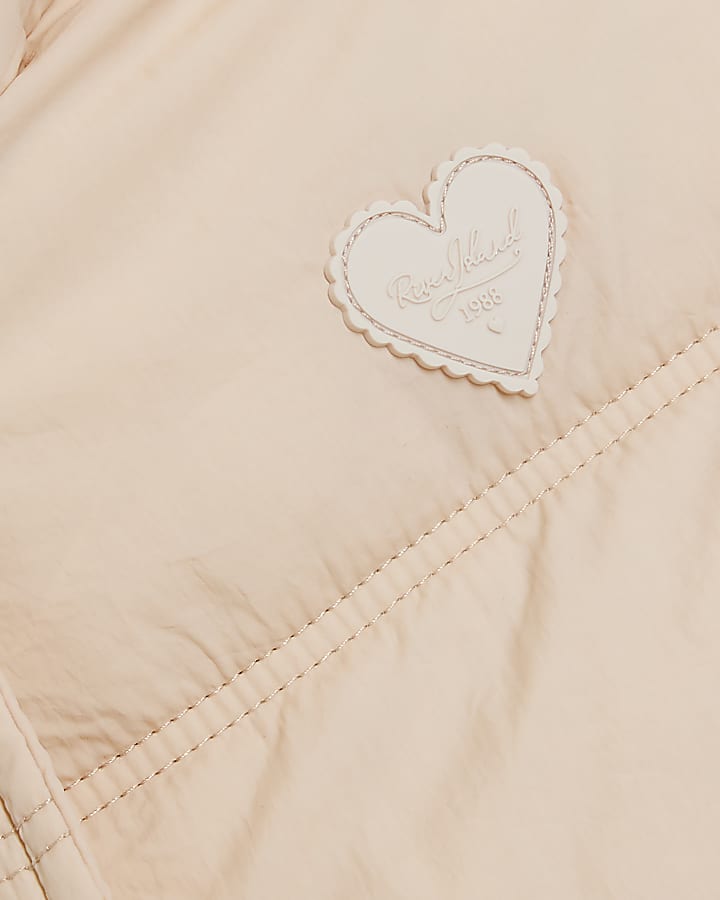 Girls cream hooded gilet