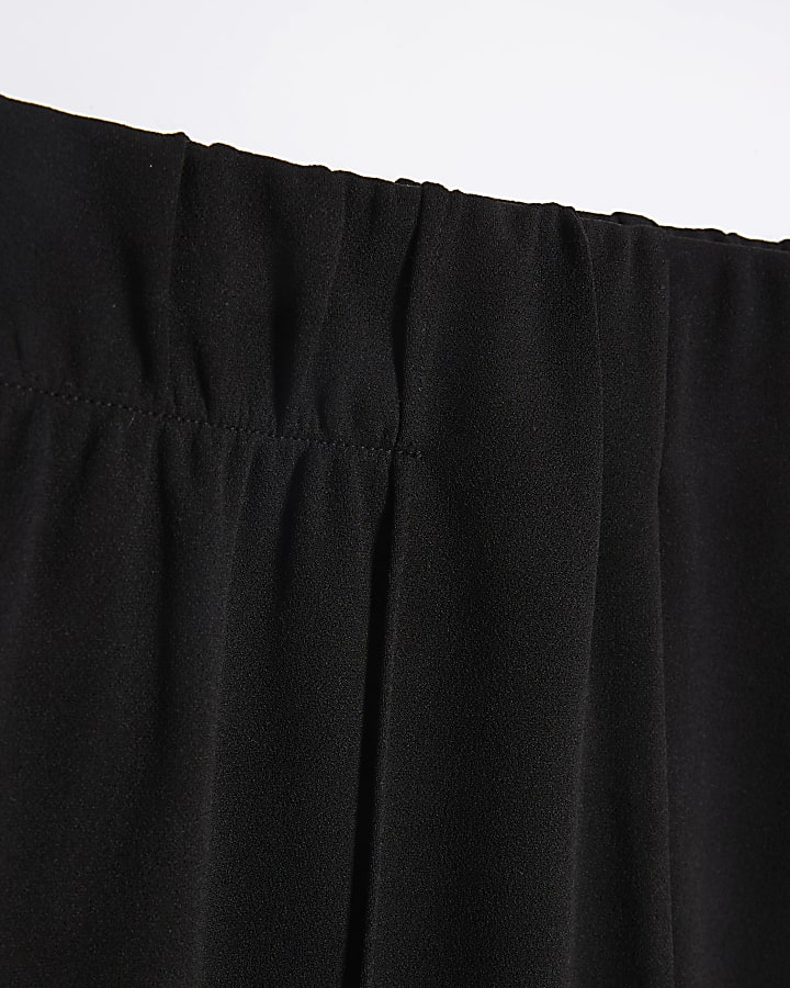 Girls black wide leg trousers