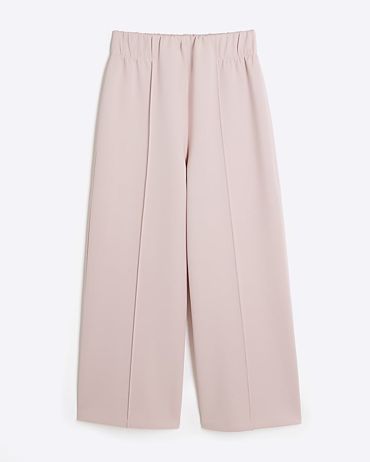 Girls pink wide leg trousers