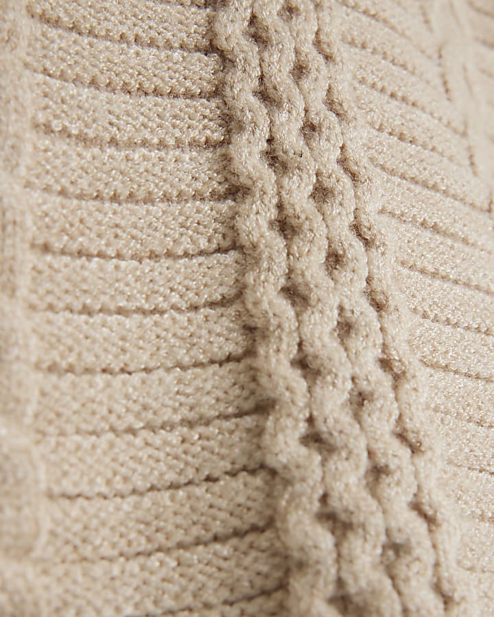 Baby girls cream cable knit hoodie set