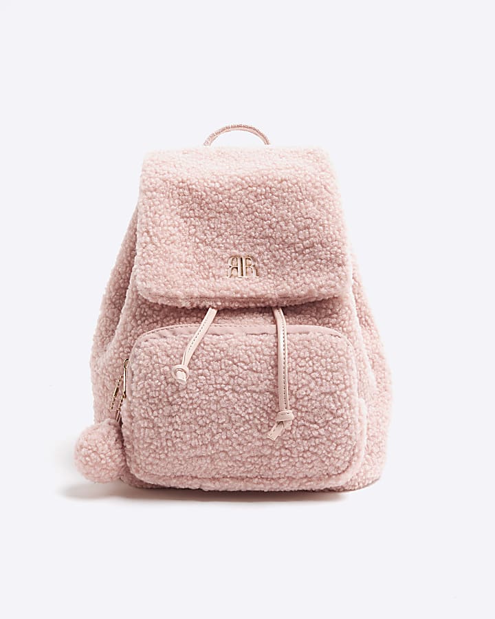 Girls Pink Borg Backpack River Island