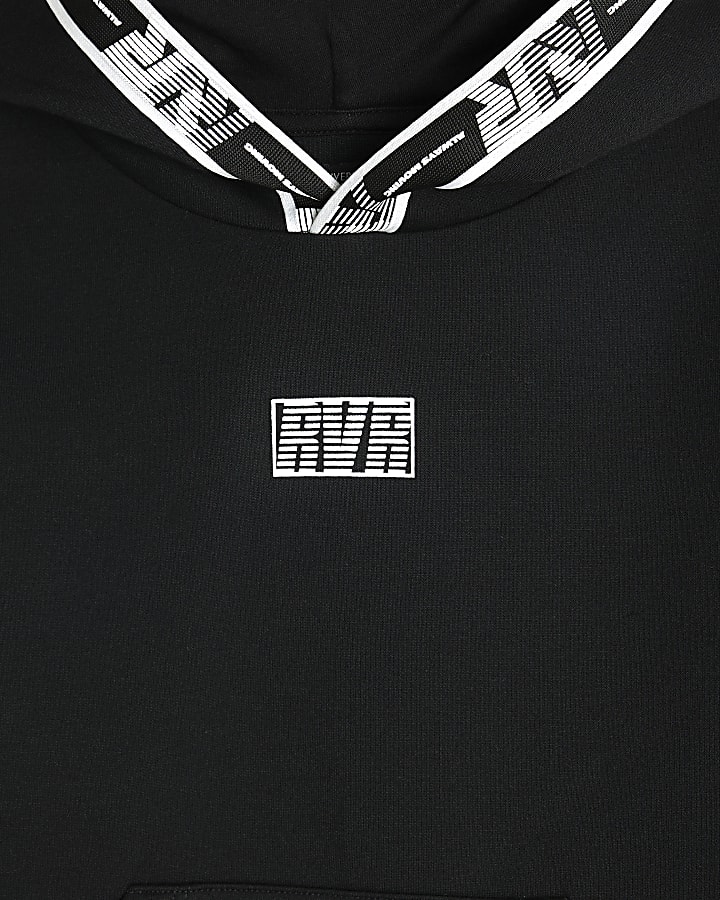Boys Black RVR Taped Hoodie And Jogger Set