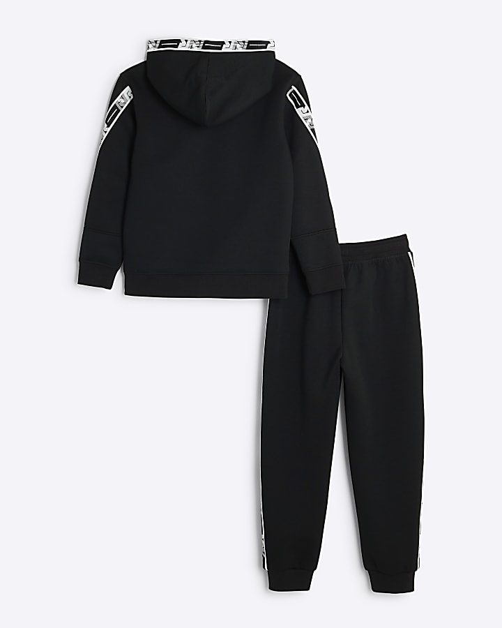 Boys Black RVR Taped Hoodie And Jogger Set