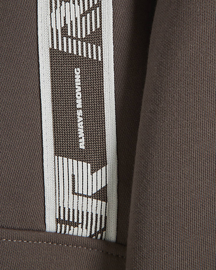 Boys Brown RVR Taped Hoodie and Jogger Set