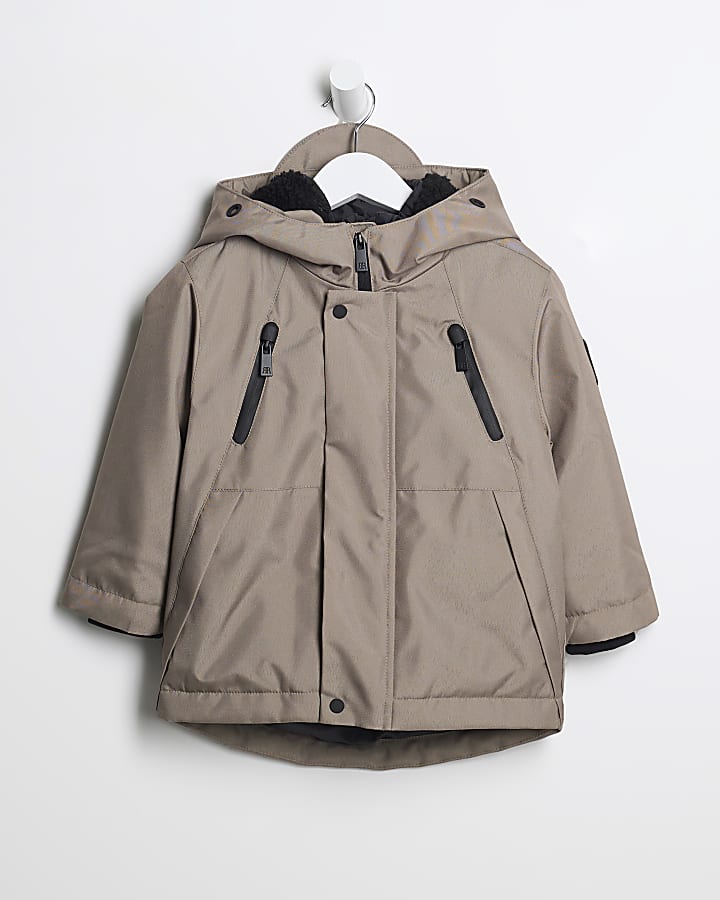 Mini boys stone parka jacket