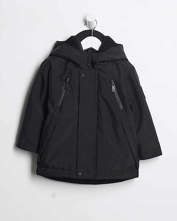 Boys black parka online