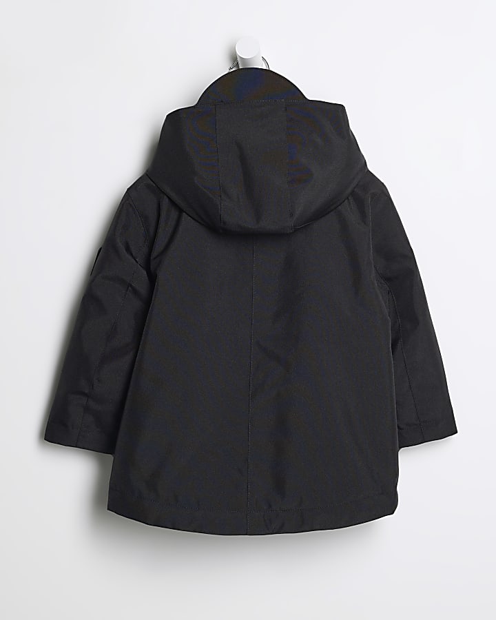 Mini boys black parka jacket
