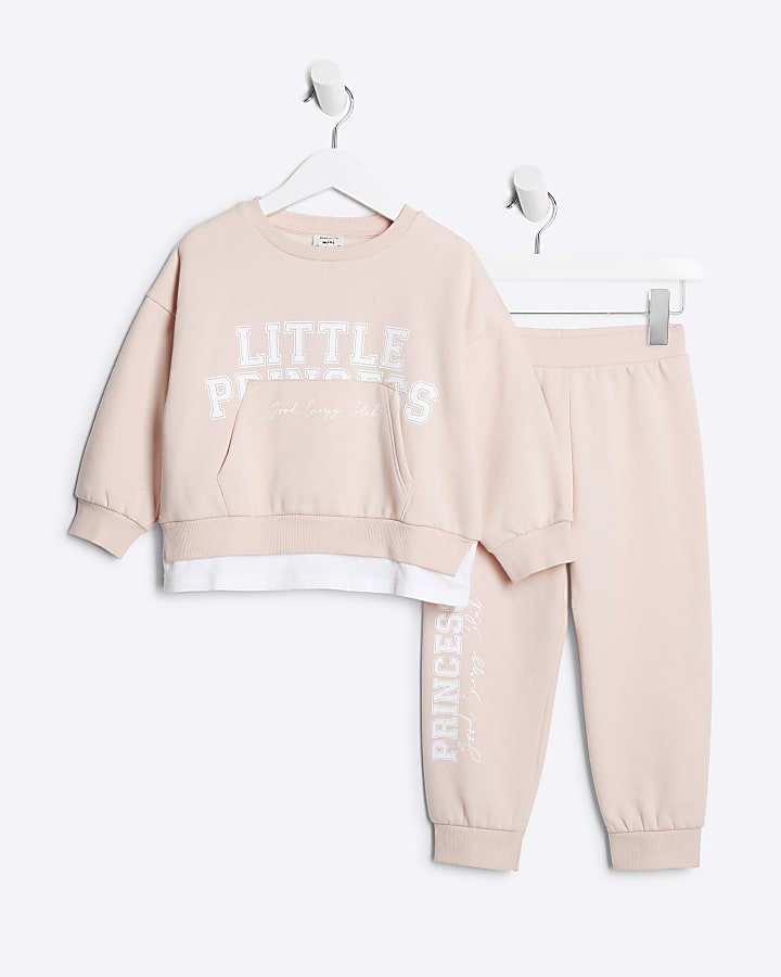 Mini Girls Pink Little Princess Sweat Set