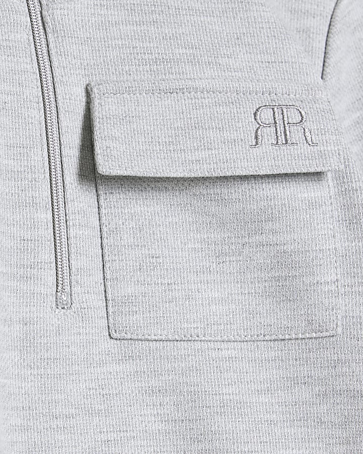 Mini boys grey utility funnel sweatshirt set