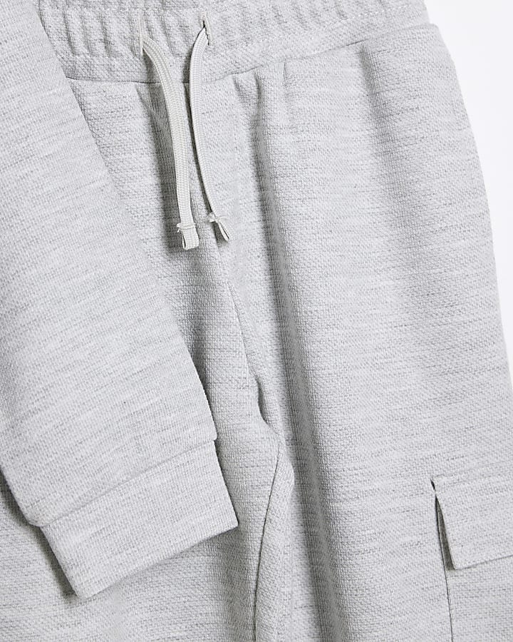 Mini boys grey utility funnel sweatshirt set