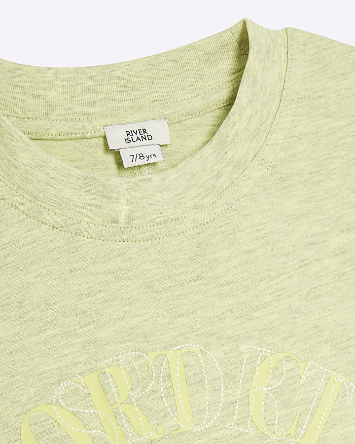 Boys lime green embroidered t-shirt