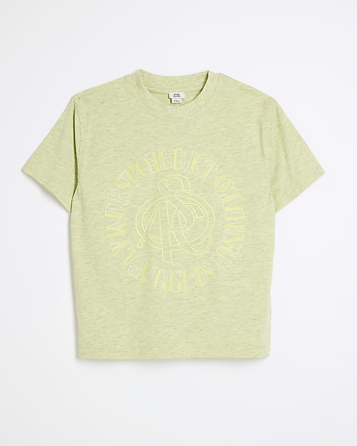 Boys lime green embroidered t-shirt