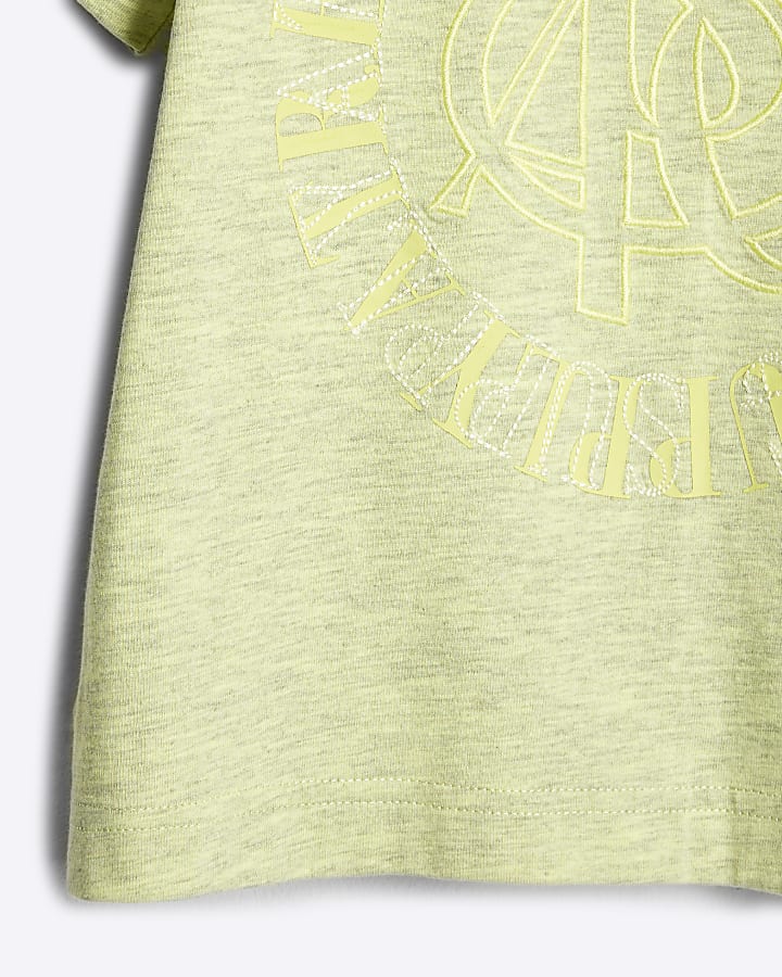 Mini boys lime green embroidered t-shirt