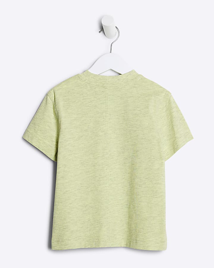 Mini boys lime green embroidered t-shirt