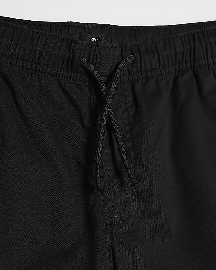 Boys Black Cargo Trousers