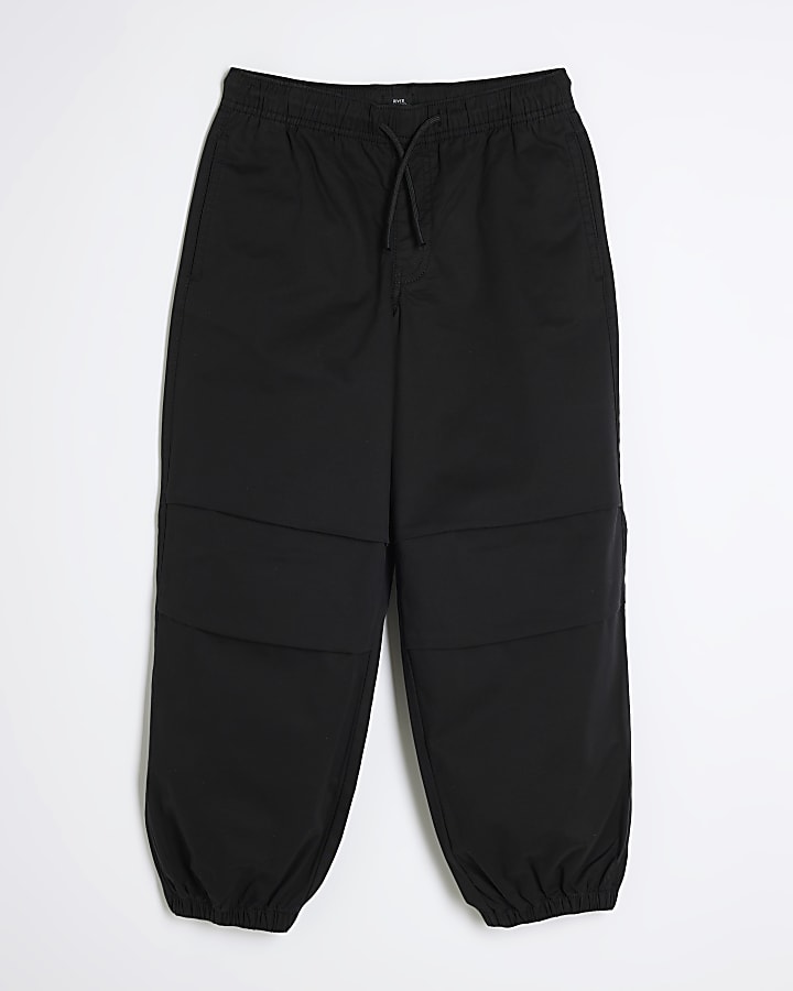 Boys Black Cargo Trousers