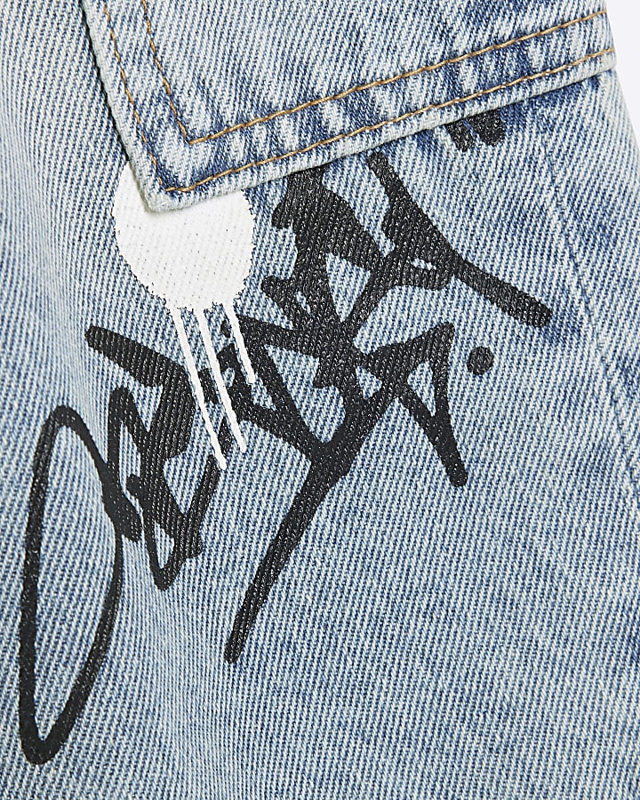 Mini Boys Blue Graffiti Loose Jeans