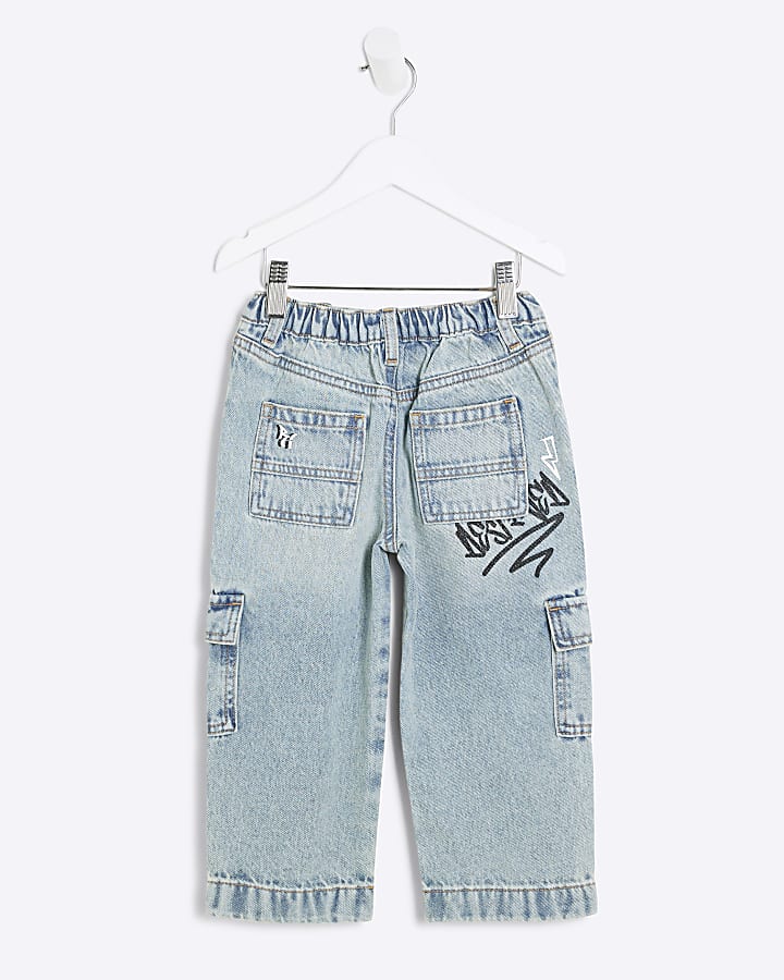 Mini Boys Blue Graffiti Loose Jeans