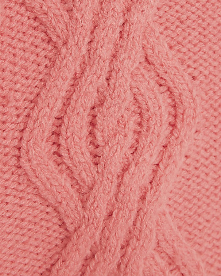 Girls pink cable knit vest top and t-shirt