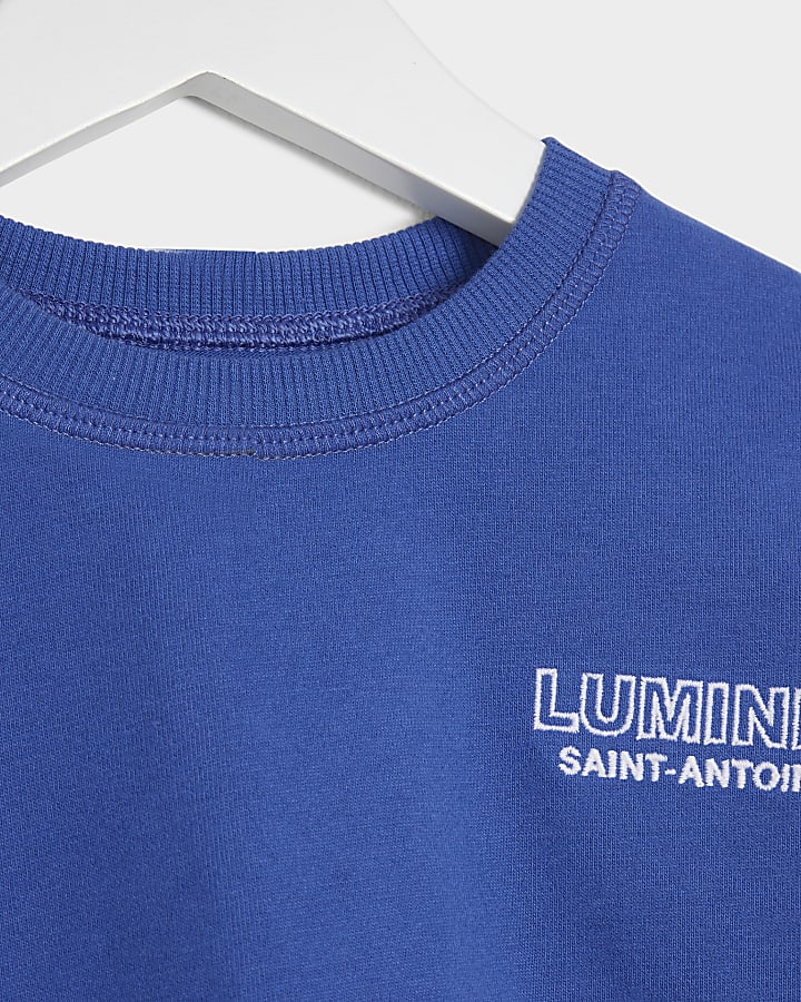 Mini boys blue Luminis graphic t-shirt