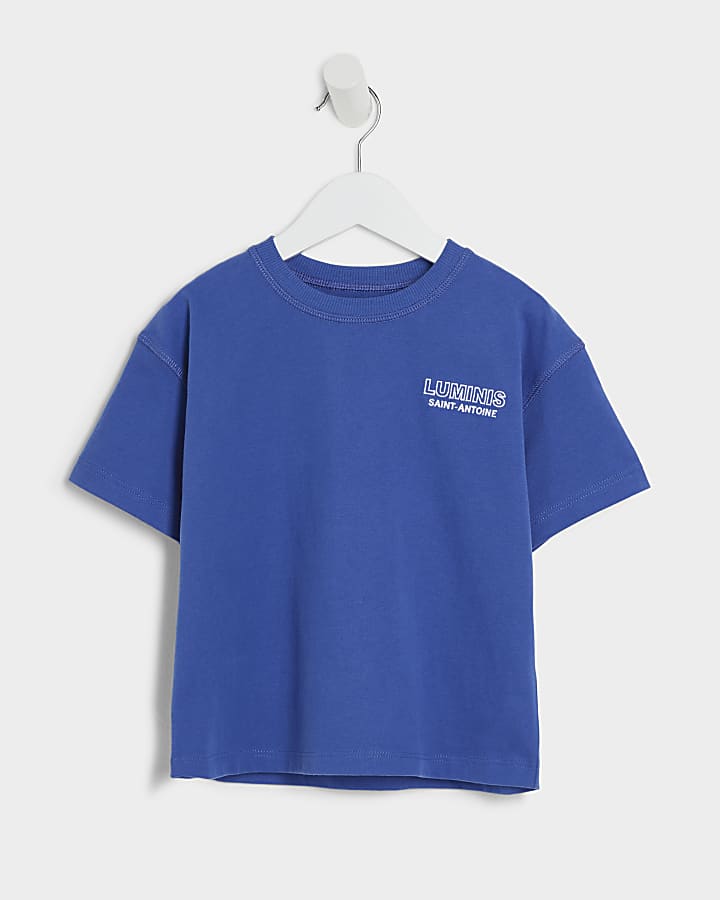 Mini boys blue Luminis graphic t-shirt