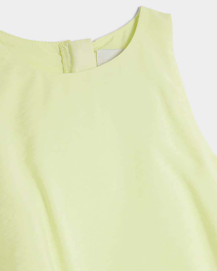 Girls lime layered playsuit