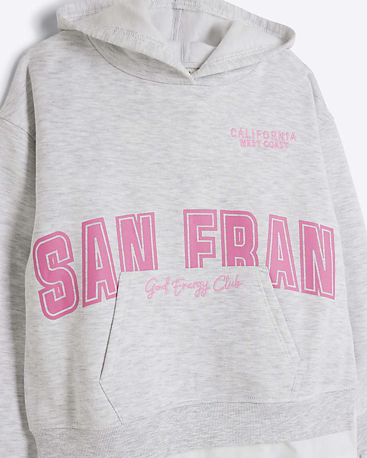 Girls grey hybrid hoodie and joggers set