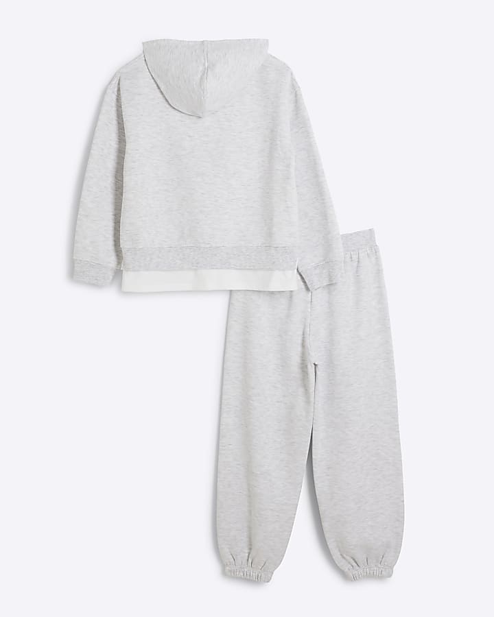 Girls grey hybrid hoodie and joggers set