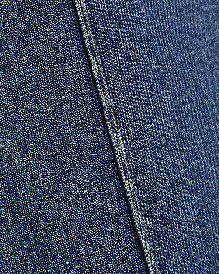 Girls blue seam front flared jeans