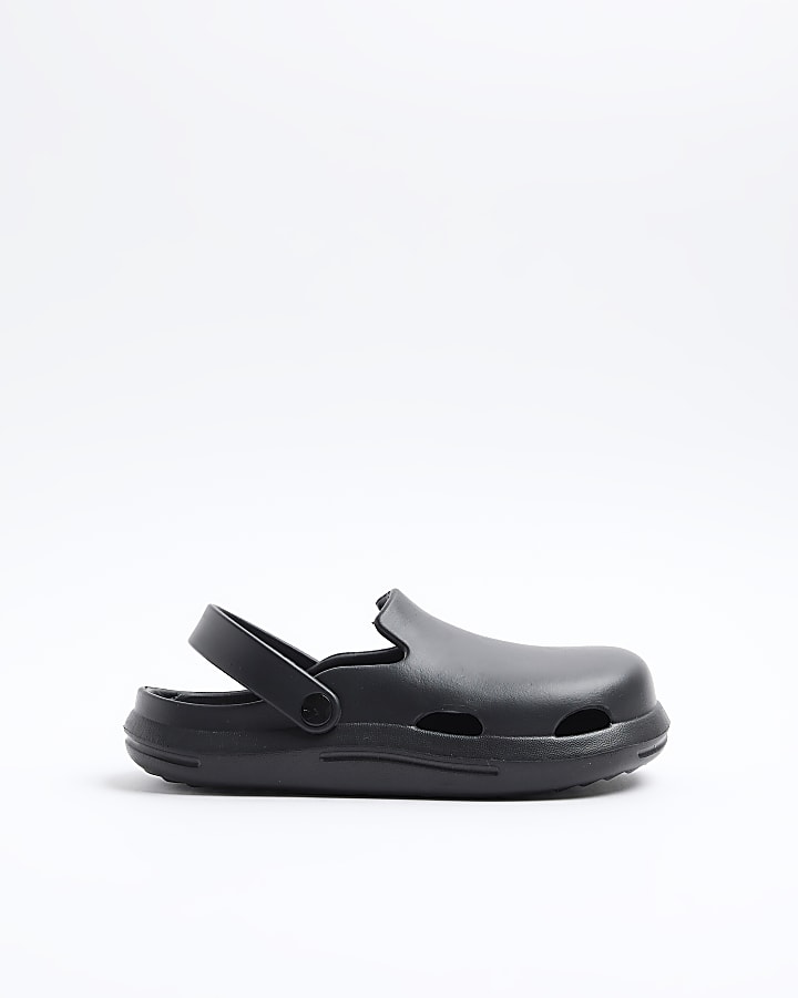 Boys black moulded sliders