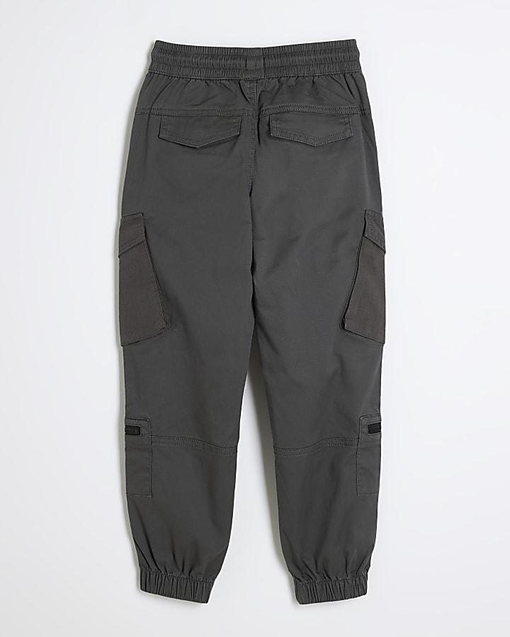 Boys Grey Cargo Joggers