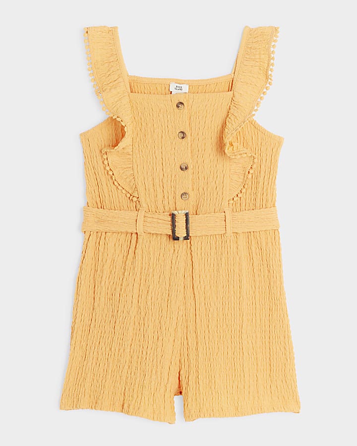 River island orange playsuit online